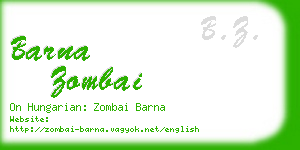 barna zombai business card